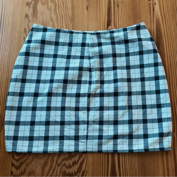 LF Furst Of A Kind Upcycled Plaid Double Zip Flannel Skirt - Picture 2 of 8